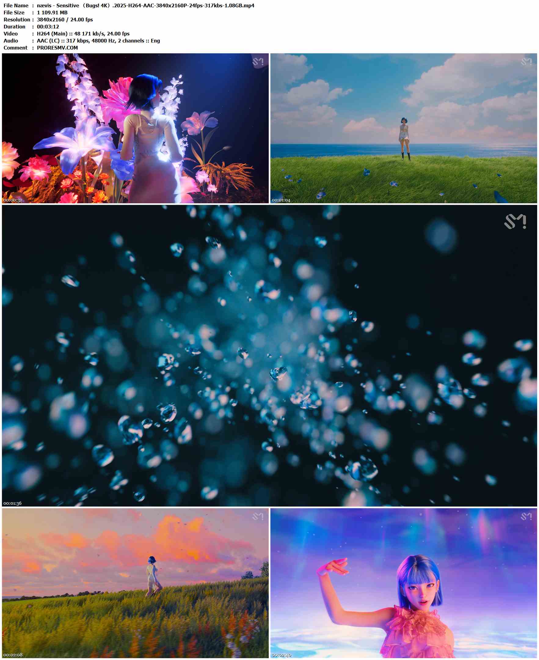 nævis - Sensitive （Bugs! 4K）.2025-H264-AAC-3840x2160P-24fps-317kbs-1.08GB官方MV_高清MV